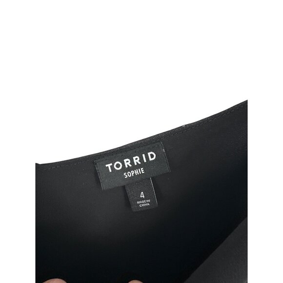 Torrid Sophie Black Chiffon Layered Camisole Top With Adjustable Straps Size 4X - Picture 3 of 9
